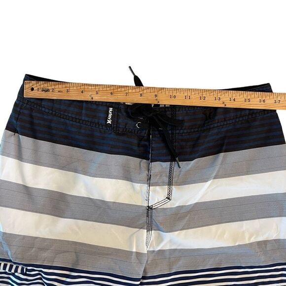 Hurley Board Shorts Swimming Trunk Shorts Men's 34 Striped Zipper Pocket - Picture 5 of 8